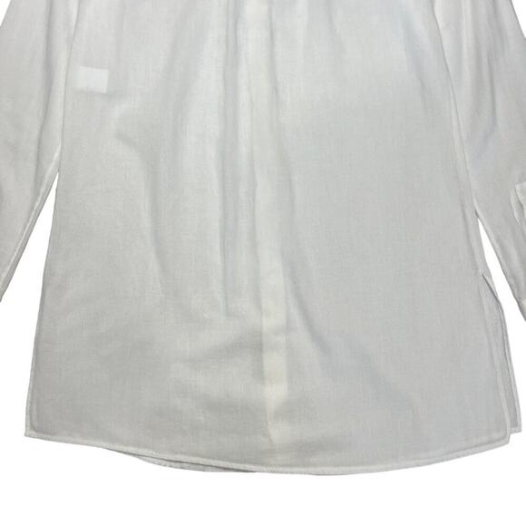 Jeffrey Dodd Long Sleeve Sheer Button Down Shirt SIZE 38 US 4 White Blouse FLAW - Picture 14 of 15